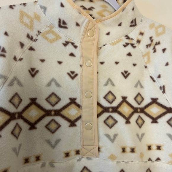 SONOMA Aztec Print Snap Neck Fleece Pullover Sweatshirt  L - Picture 3 of 8
